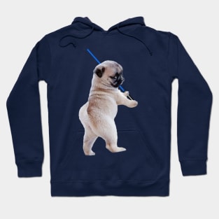 Pug with Lightsaber Funny Puggy Hoodie